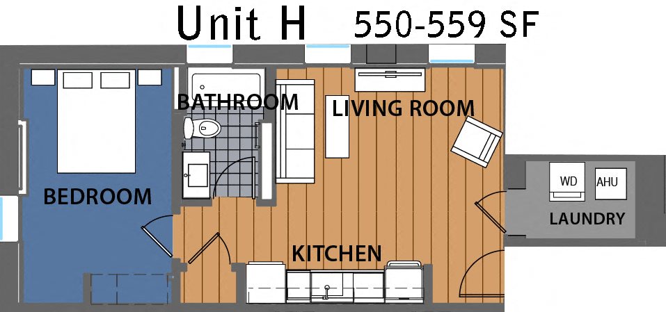 1 Bedroom 1 Bath Style H_2D Floorplan_Columbia Flats Apartments, Cincinnati, OH 1 Bedroom 1 Bath Style H_2D Floorplan_Columbia Flats Apartments, Cincinnati, OH